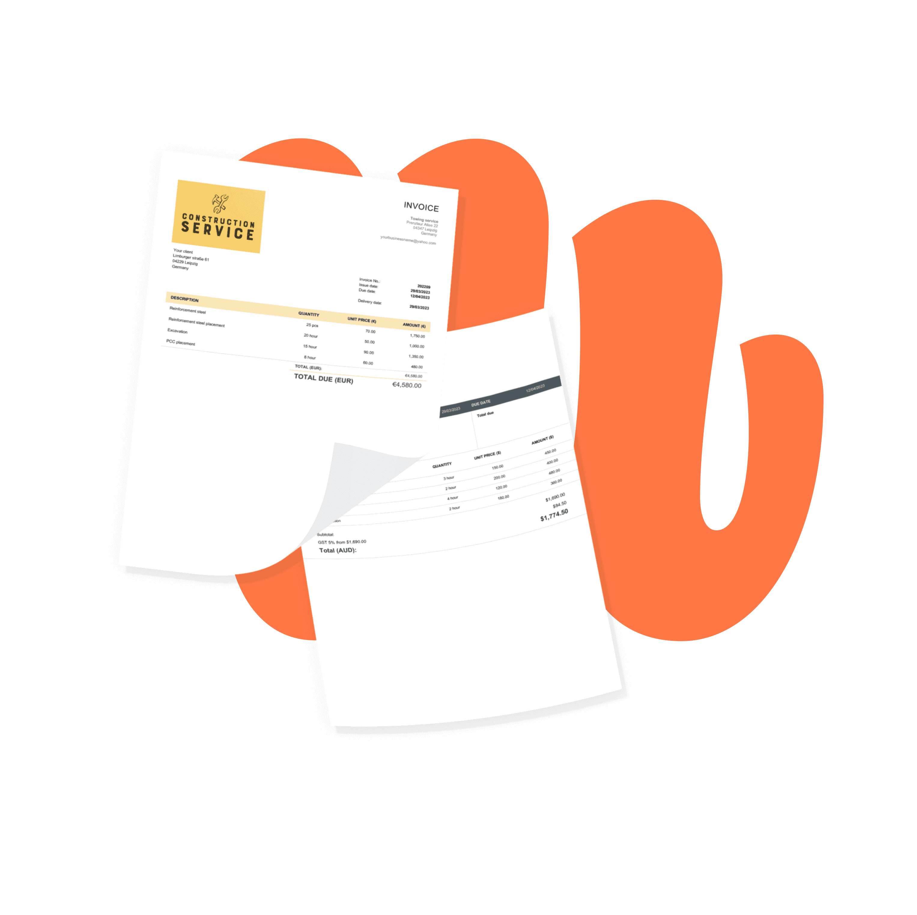 free construction word invoice templates