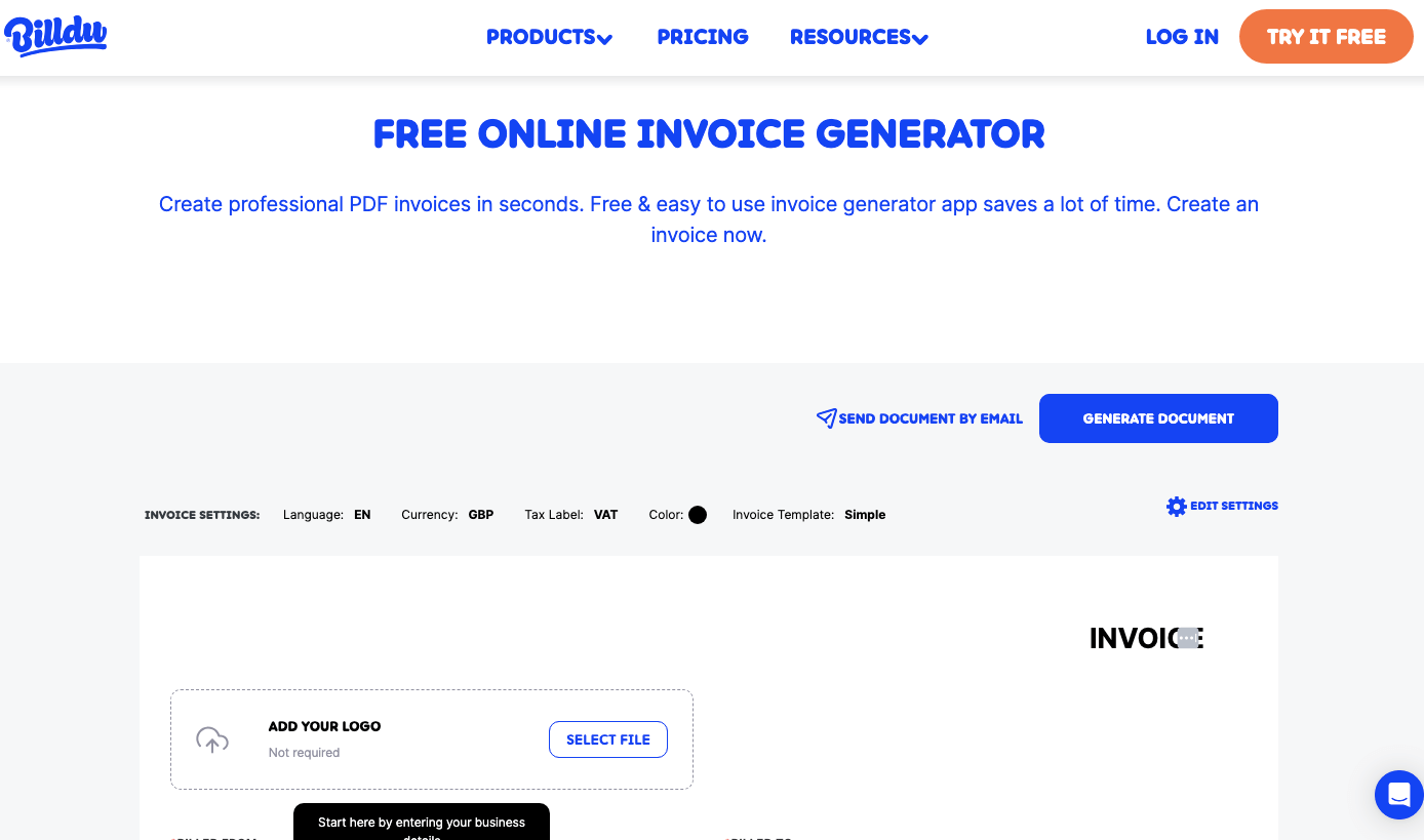 Free online invoice generator