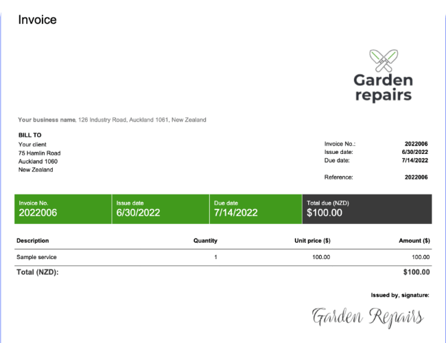 Invoice with