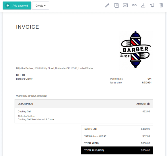 invoice template standard