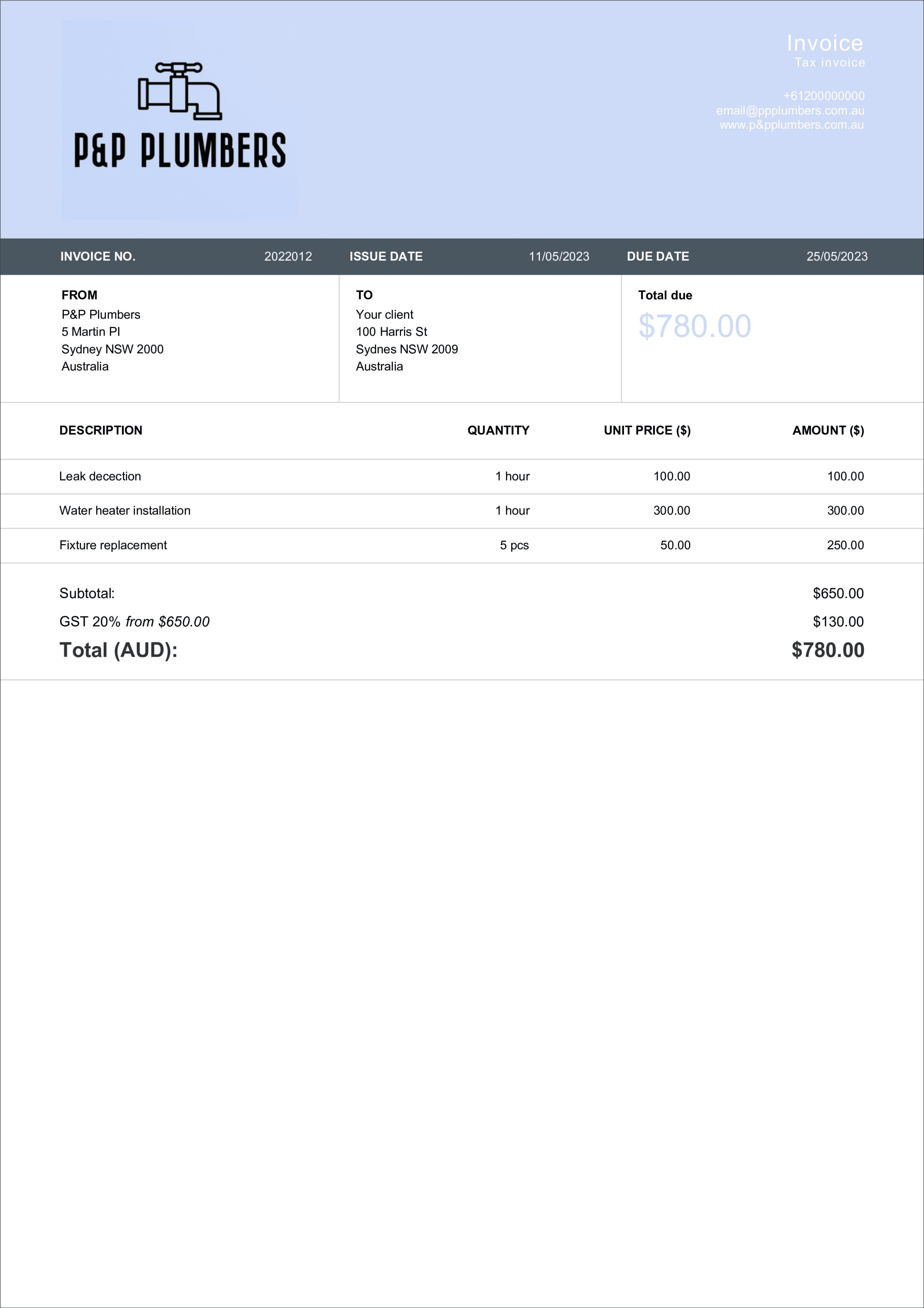 downloadable labor invoice template layout