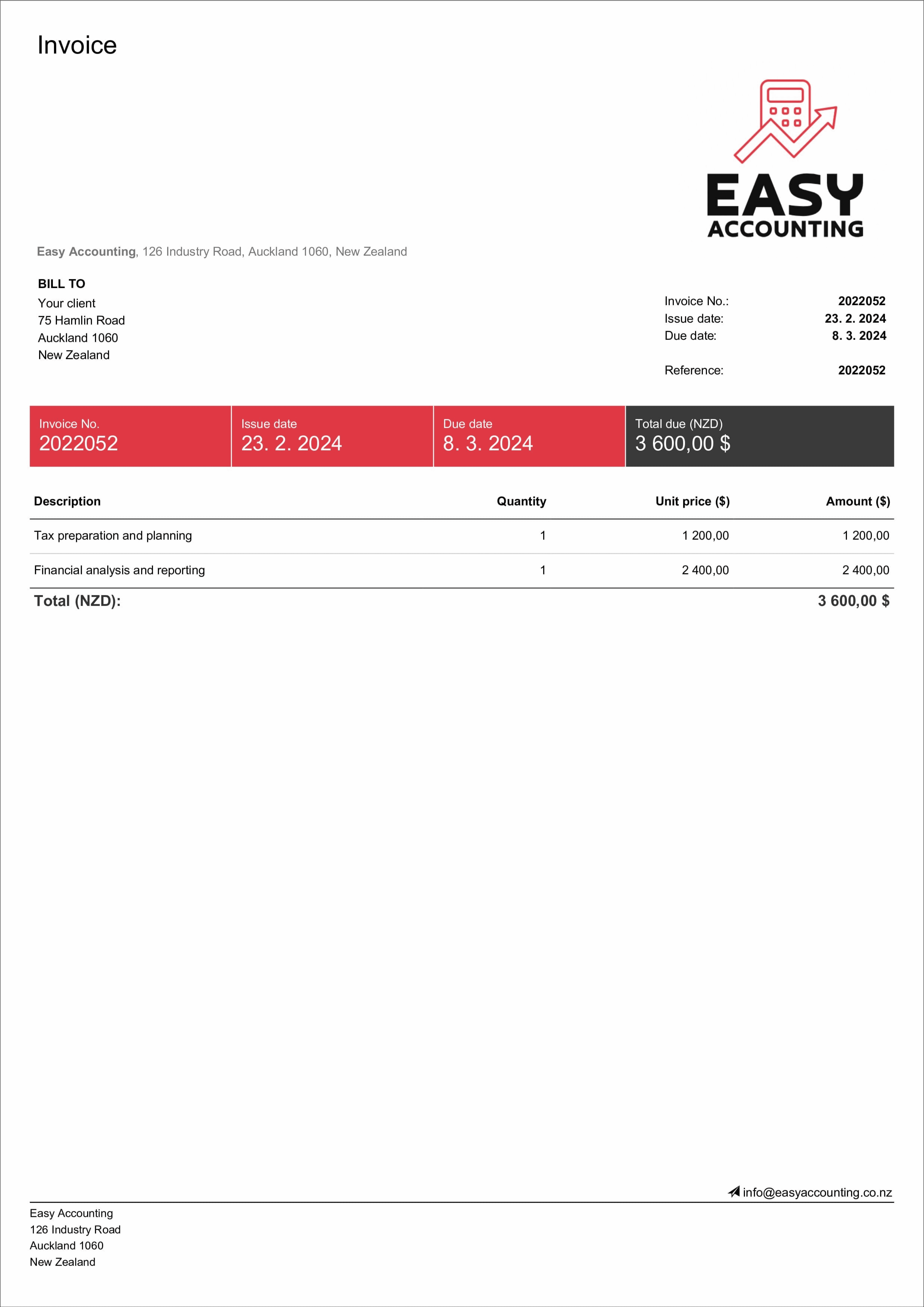 free accounting invoice template