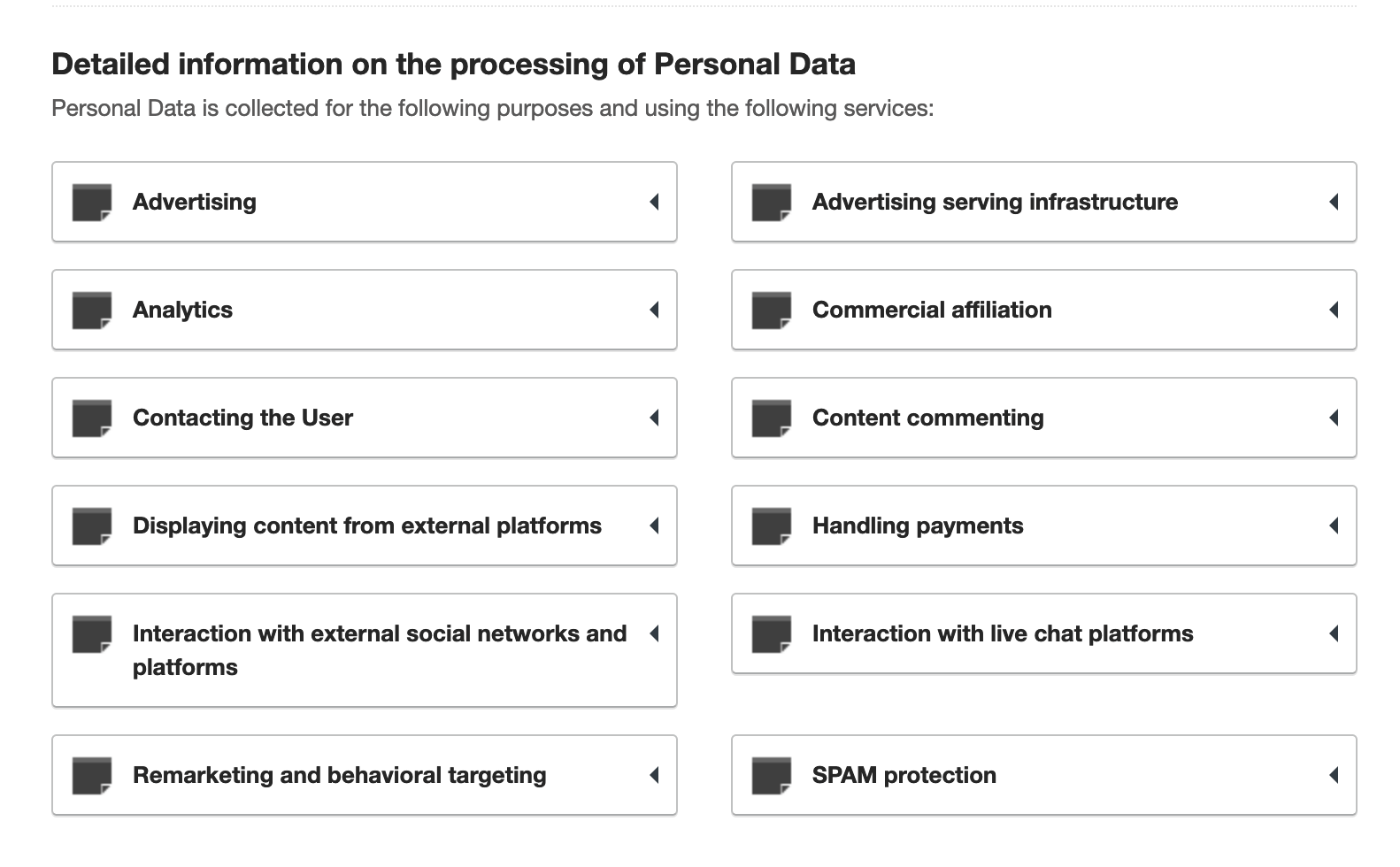 information about processing personal data