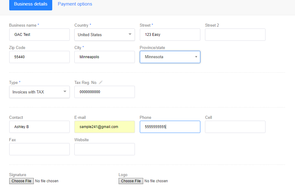 Create a new Purchase order