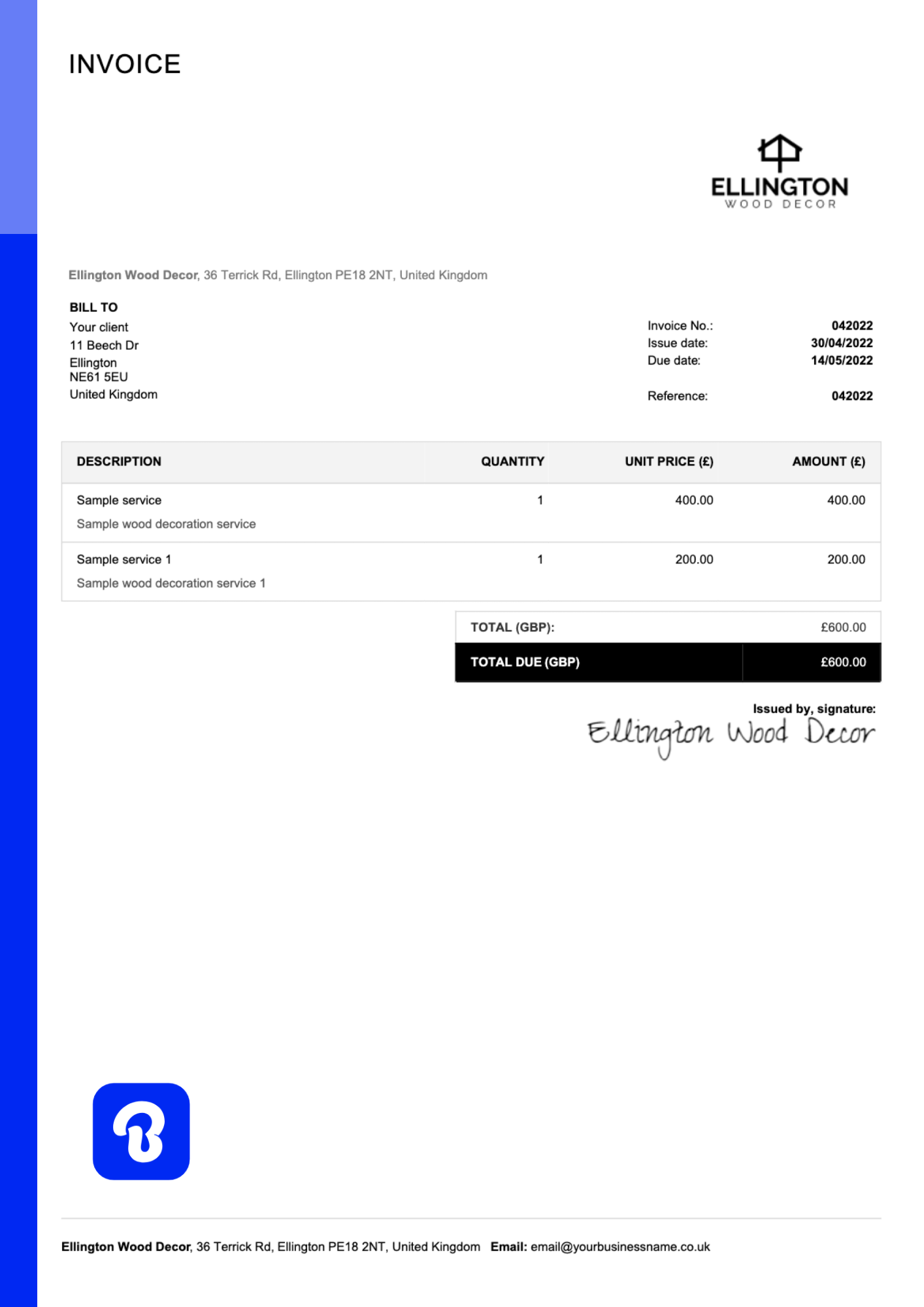 Invoices templates for IT specialists