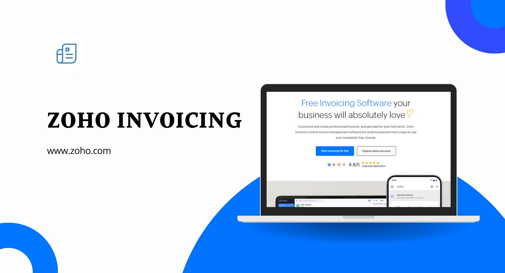 Zoho Invoicing software for self employed