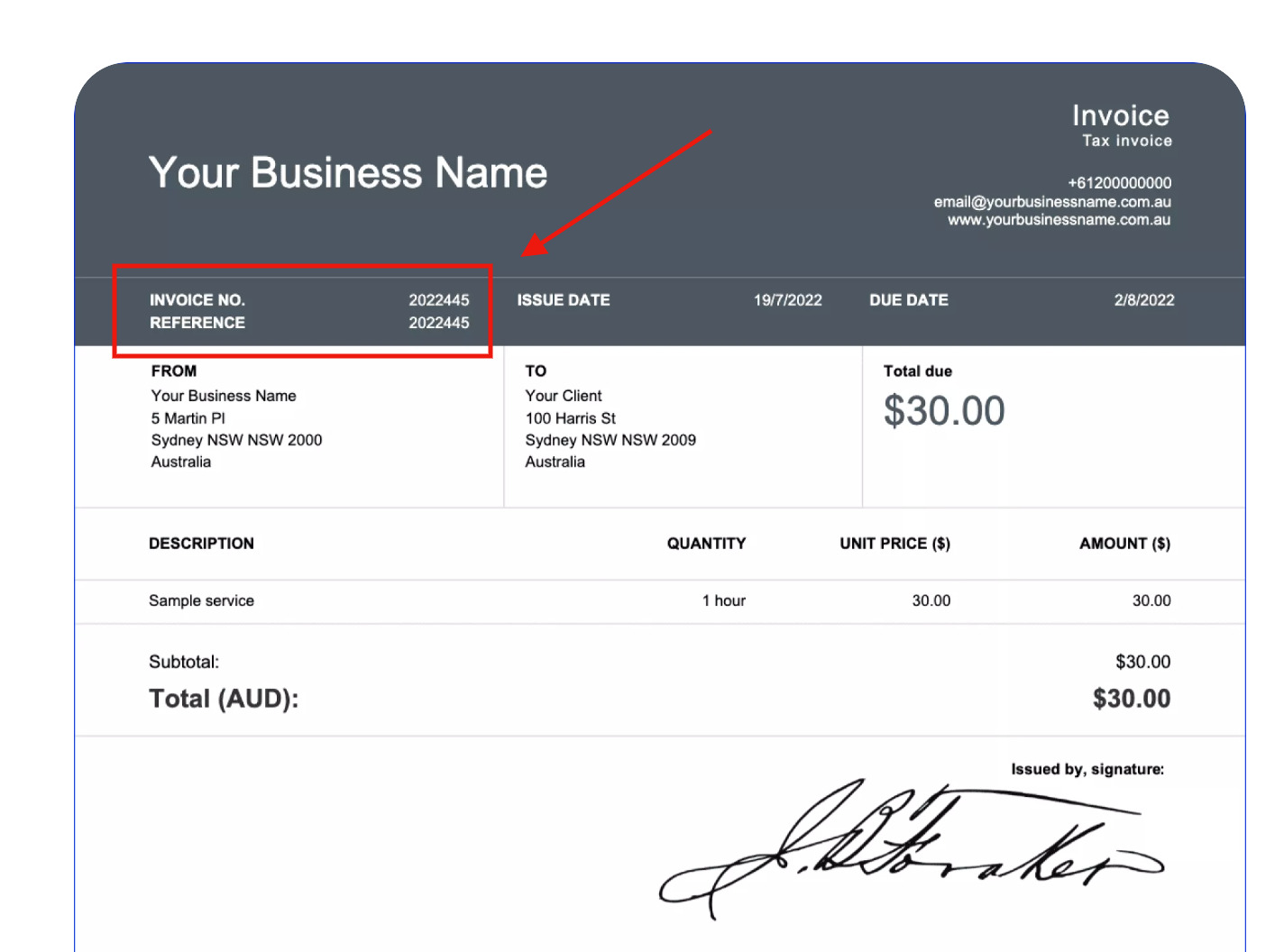 what is invoice number