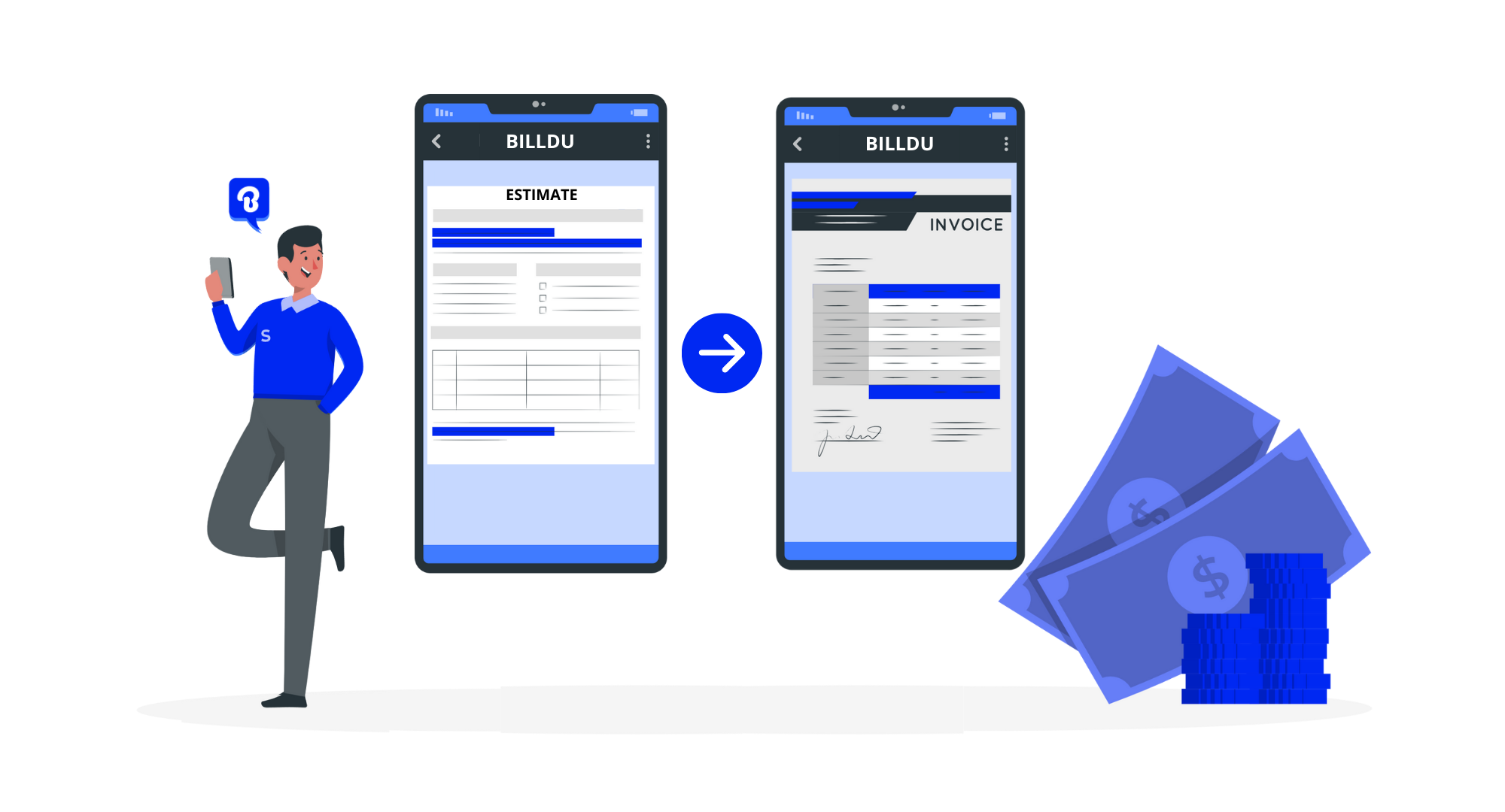 how to convert estimate to invoice